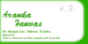 aranka hamvas business card